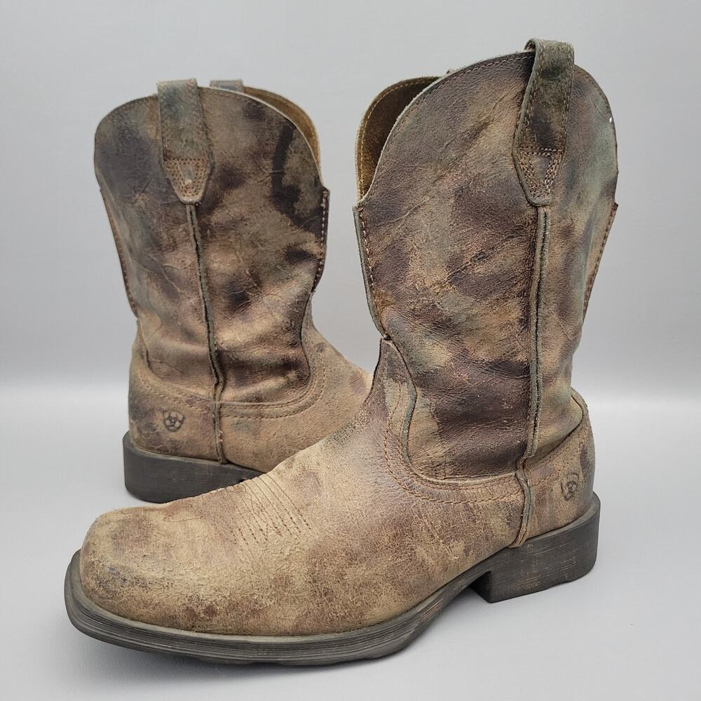 Ariat Mens Rambler Boots Distressed Rustic Leather Size 10.5EE